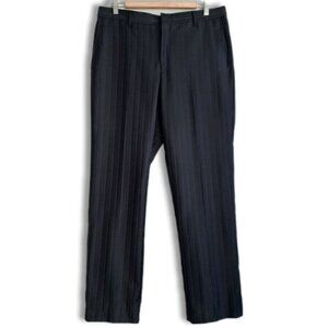 TED BAKER London Dress Pants Tonal Stripe Solid Navy Blue Sz 36